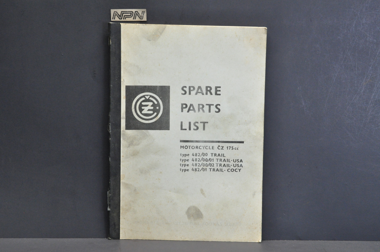 Vintage CZ 175 Trail Type 482 Motorcycle Parts List Dealer Catalog