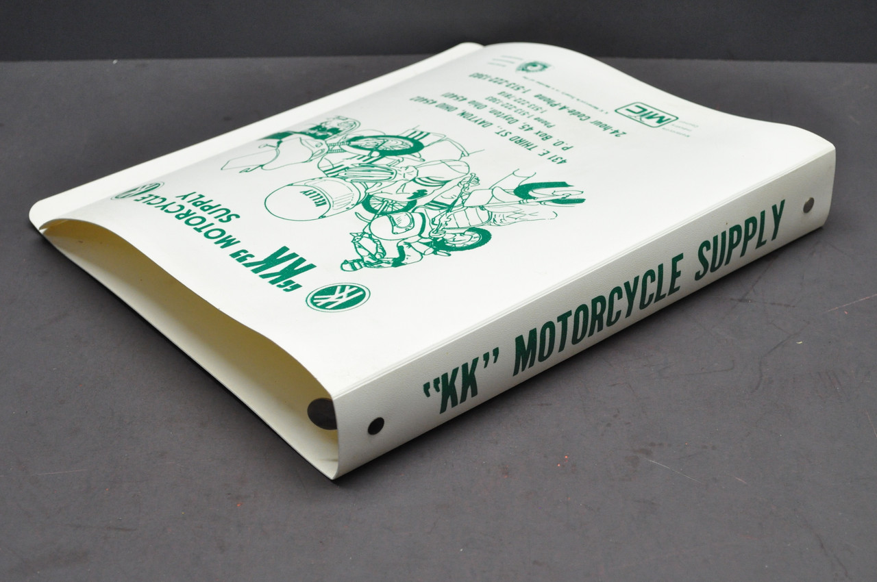 Vtg KK Motorcycle Supply Catalog Binder Only Dayton OH Kelley Motorcycle Helmet