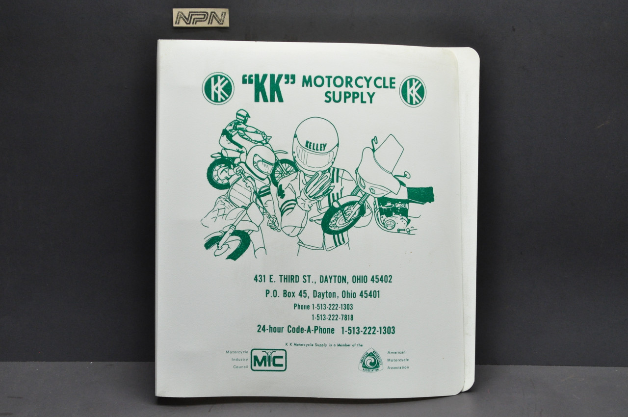 Vtg KK Motorcycle Supply Catalog Binder Only Dayton OH Kelley Motorcycle Helmet