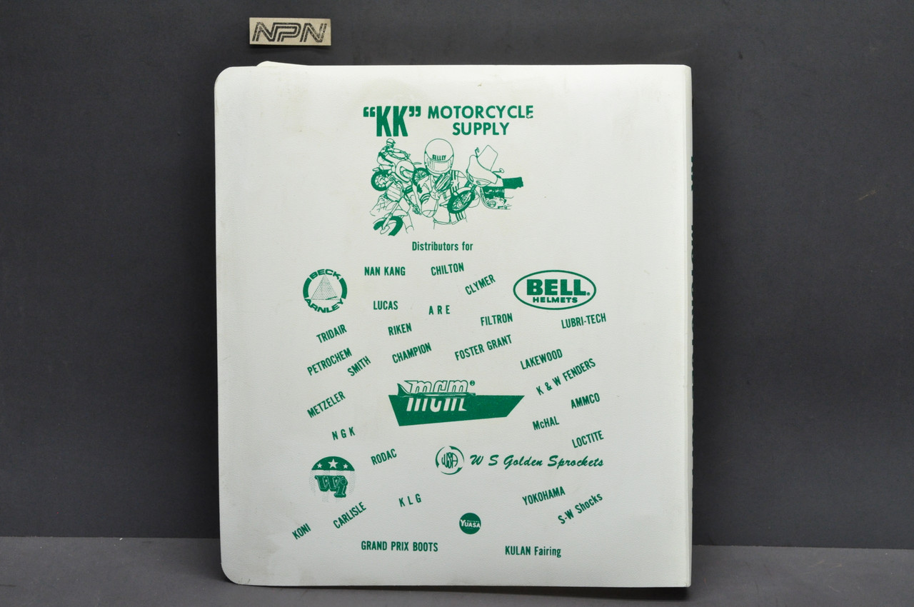 Vtg KK Motorcycle Supply Catalog Binder Only Dayton OH Kelley Motorcycle Helmet