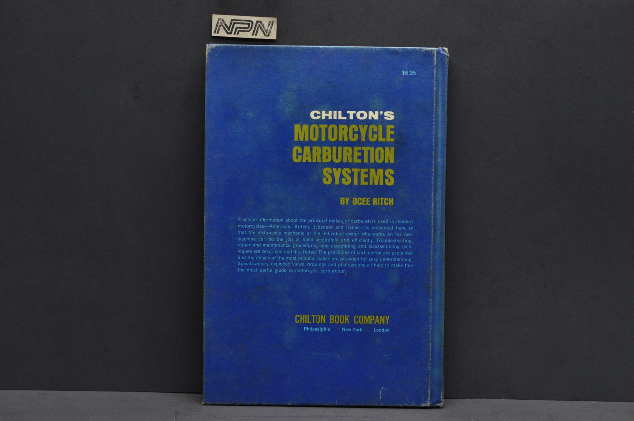 Vtg 1969 Chilton's Motorcycle Carburetion Systems Illustrated Book OCee Ritch