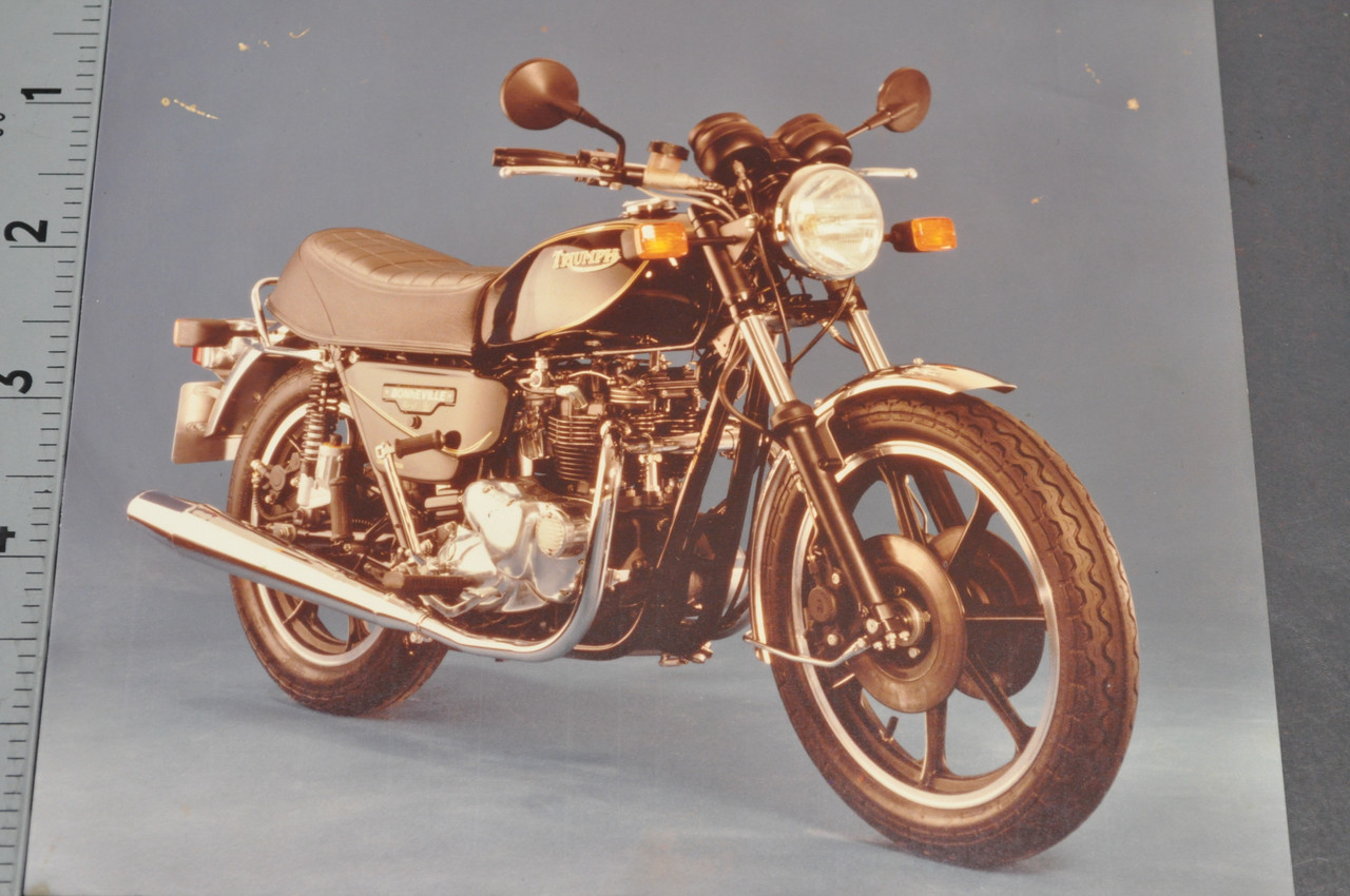 Vintage 1981 Triumph Royal Bonneville T140 Motorcycle Spec Photograph