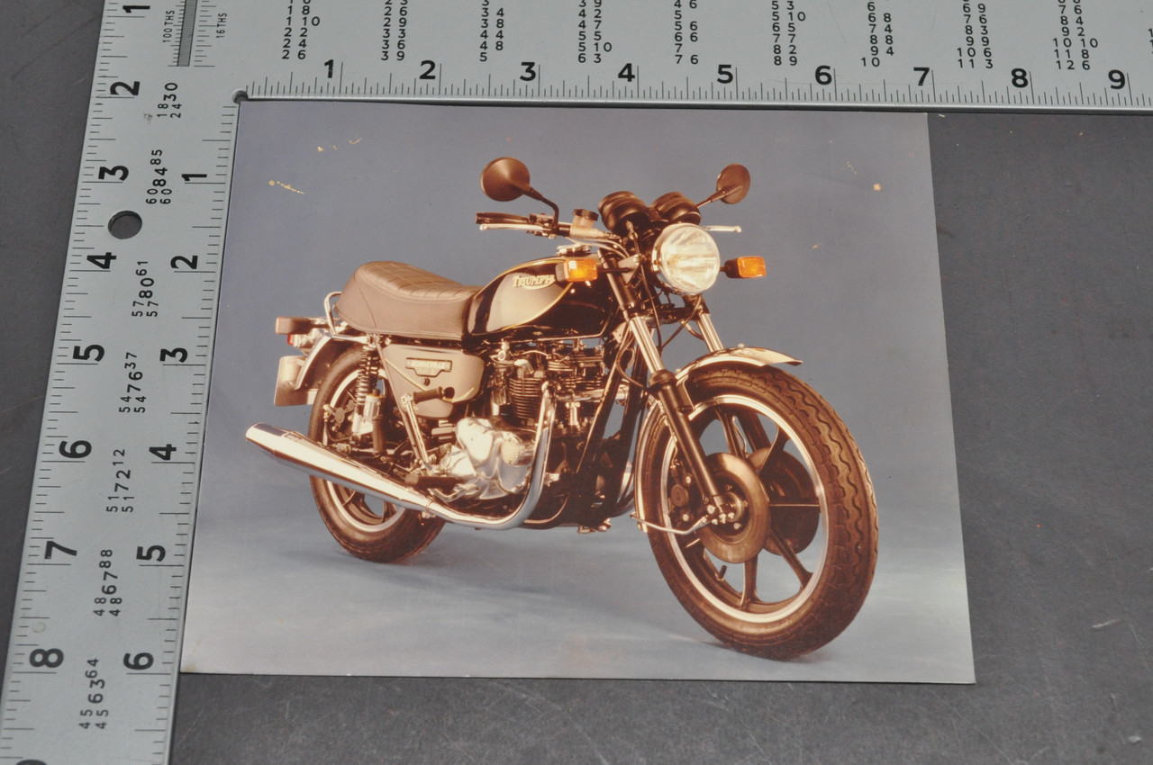 Vintage 1981 Triumph Royal Bonneville T140 Motorcycle Spec Photograph