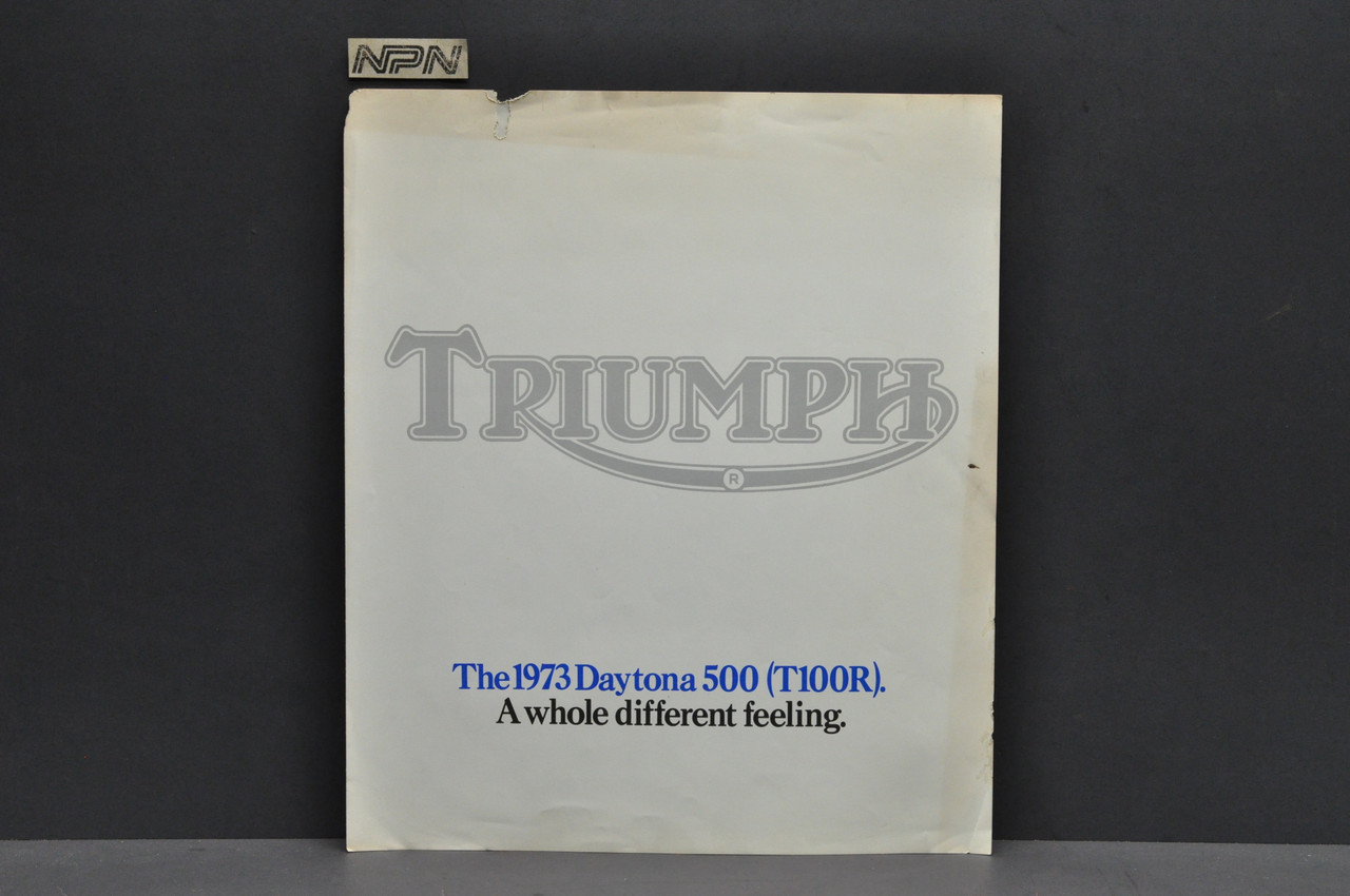 Vintage 1973 Triumph Daytona 500 T100R Motorcycle Sales Brochure Poster