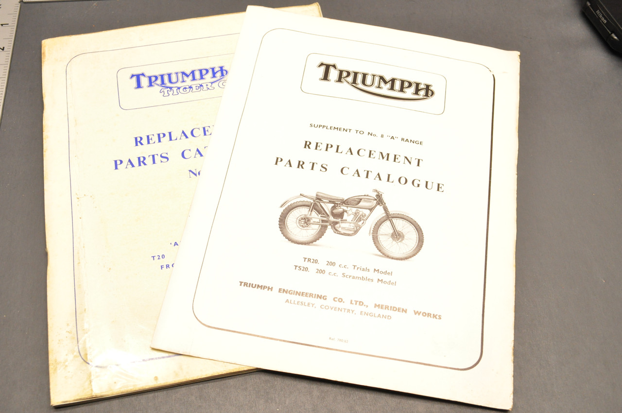 Vtg 1962 Triumph Tiger Cub T20 SS T20 SH Motorcycle Parts Catalog