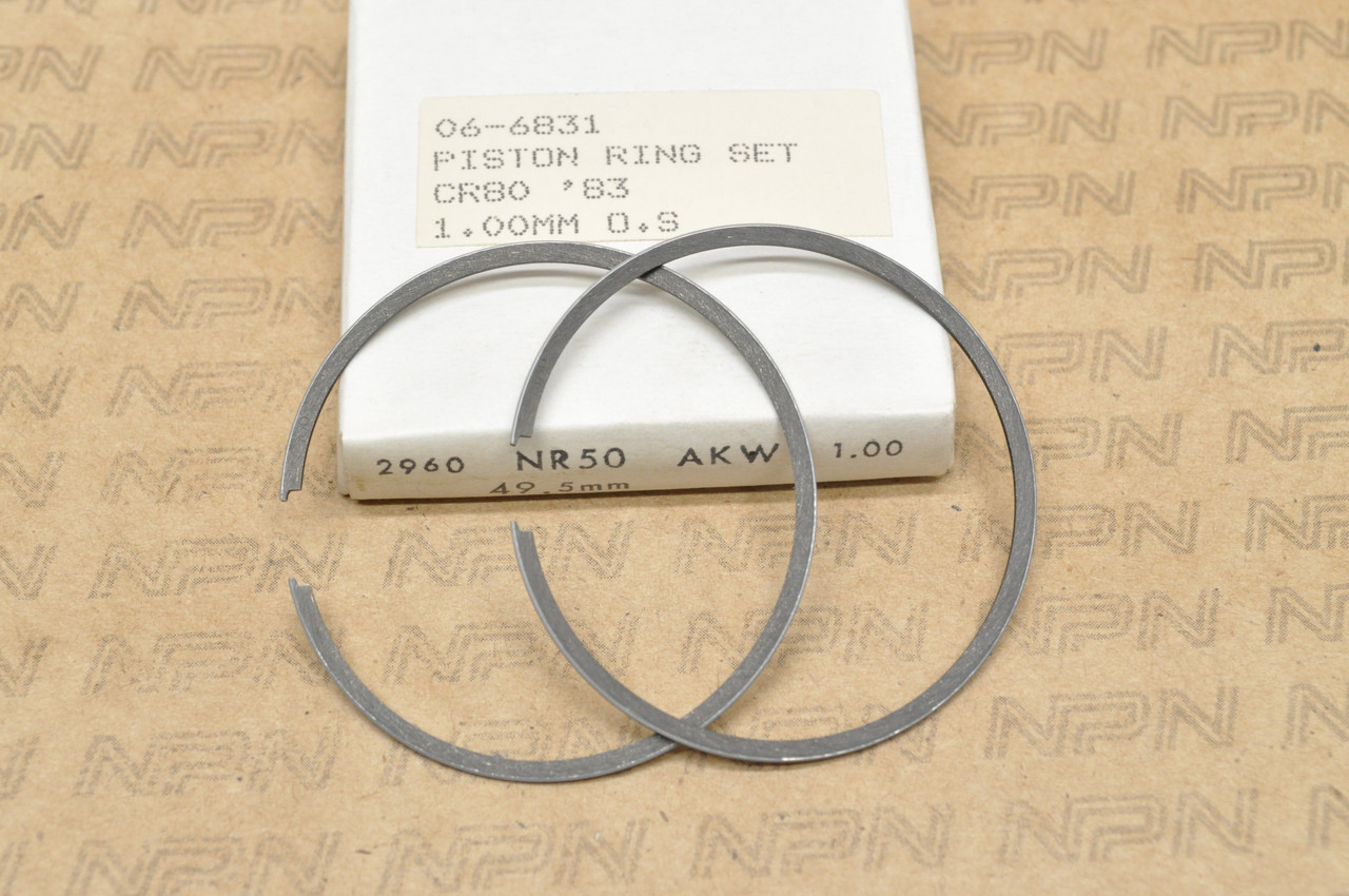 NOS Honda 1983 CR80 R Rocky 1.00 Oversize Piston Ring Set 06-6831