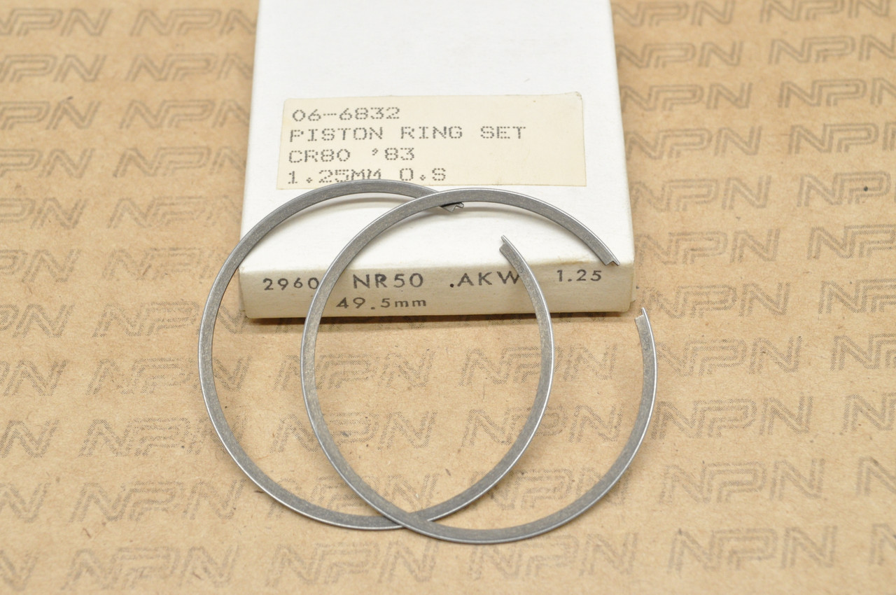 NOS Honda 1983 CR80 R Rocky Big Bore 1.25 Oversize Piston Ring Set 06-6832