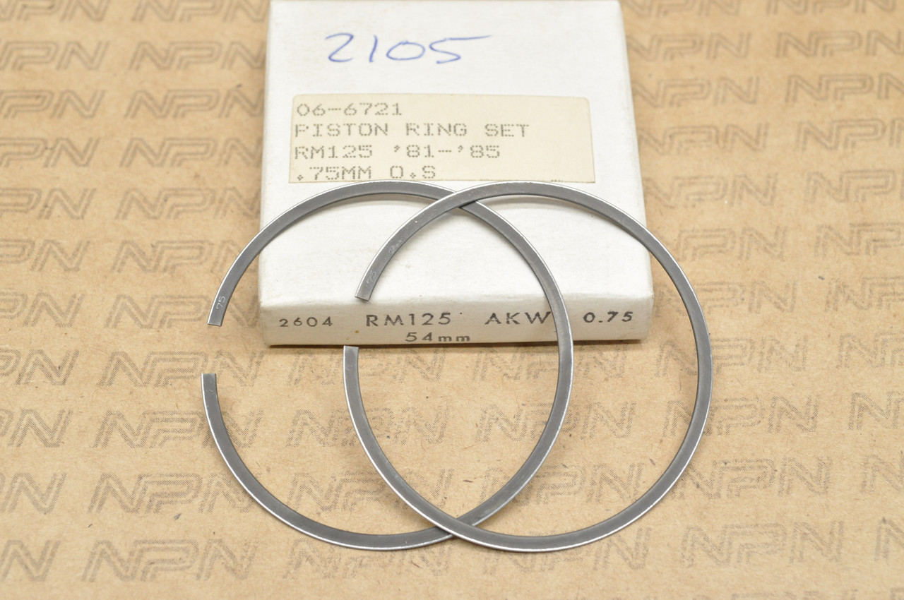NOS Suzuki 1981-85 RM125 Rocky .75 Oversize Piston Ring Set 12140-14110-075