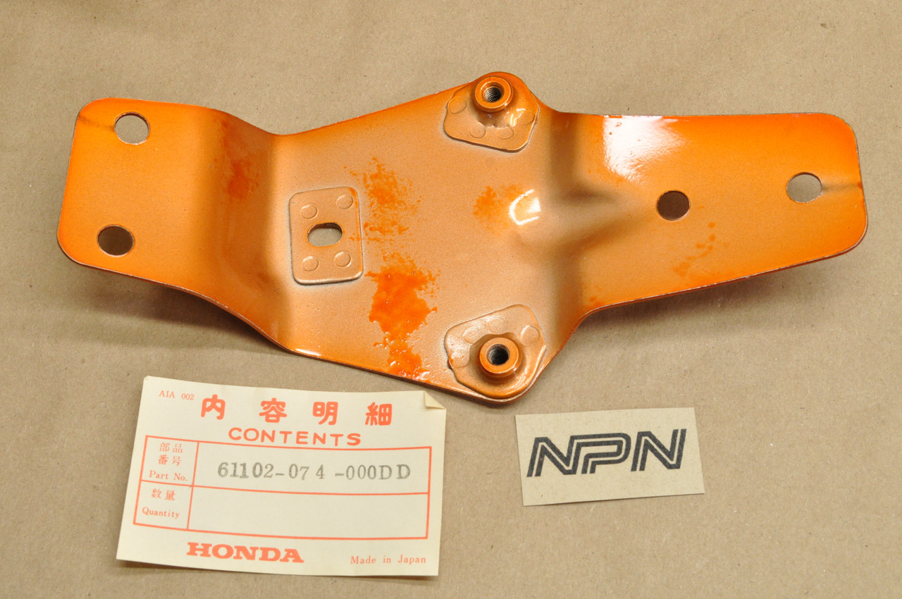 NOS Honda XL100 K0 Front Fender Bracket Brace Candy Topaz Orange 61102-074-000 DD