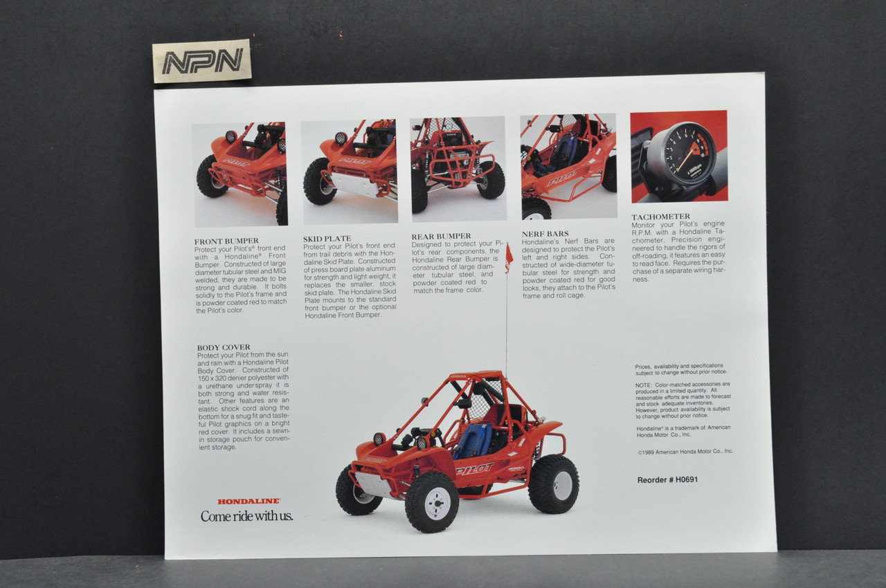 Vintage NOS 1990 Honda Pilot FL400 R ATV Accessories Dealer Sales Brochure