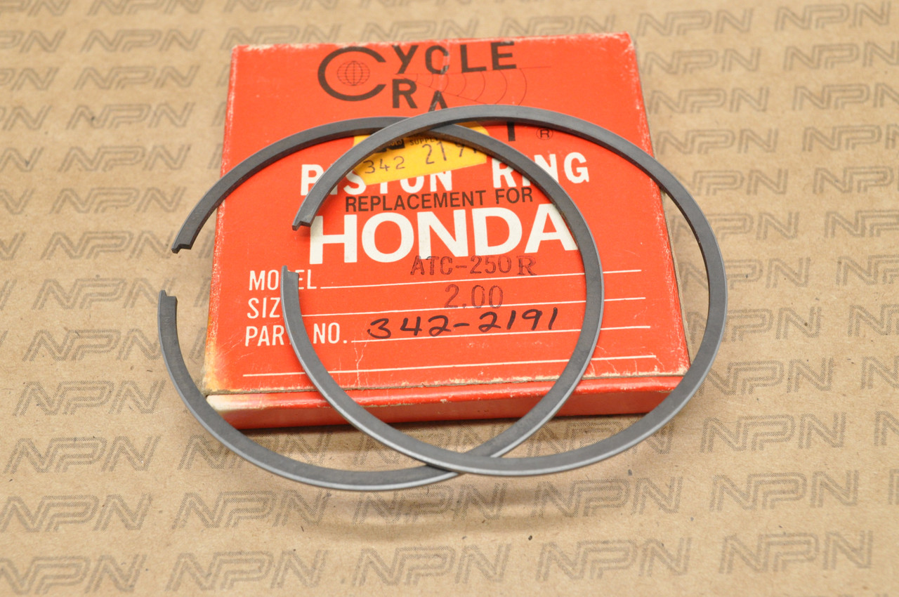 NOS Honda ATC250 R Cycle Craft Big Bore 2.00 Oversize Piston Ring Set 342-2191