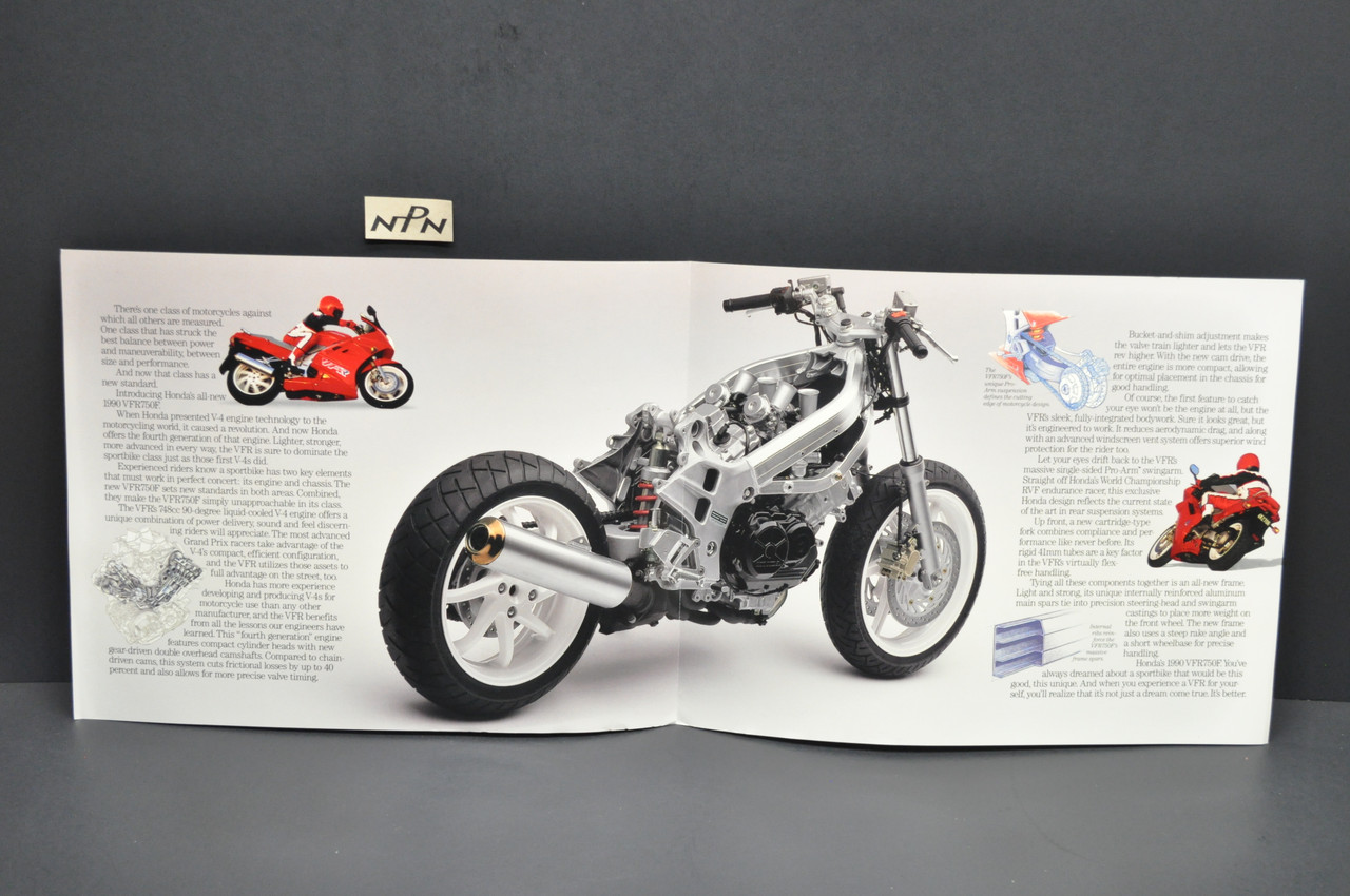 Vintage NOS 1990 Honda VFR750 F Motorcycle Dealer Sales Brochure Westbys OK