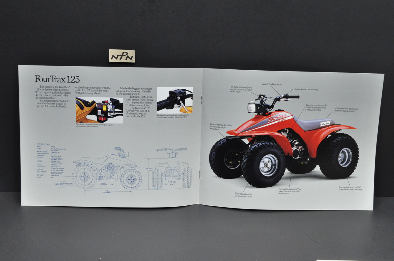 Vintage NOS 1988 Honda FourTrax TRX200 SX FourTrax TRX125 Dealer Brochure 