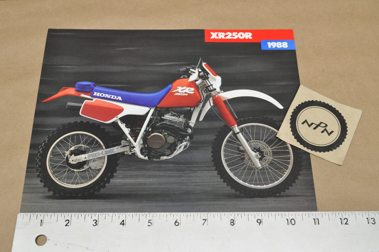 Vtg NOS 1988 Honda XR250 R Motorcycle Dealer Sales Spec Brochure Westbys OK