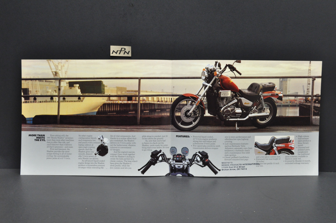 Vintage NOS 1987 Honda VT700 C Shadow Motorcycle Dealer Sales Spec Brochure 