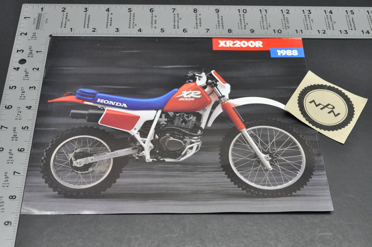 Vtg NOS 1988 Honda XR200 R Motorcycle Dealer Sales Spec Brochure Westbys OK
