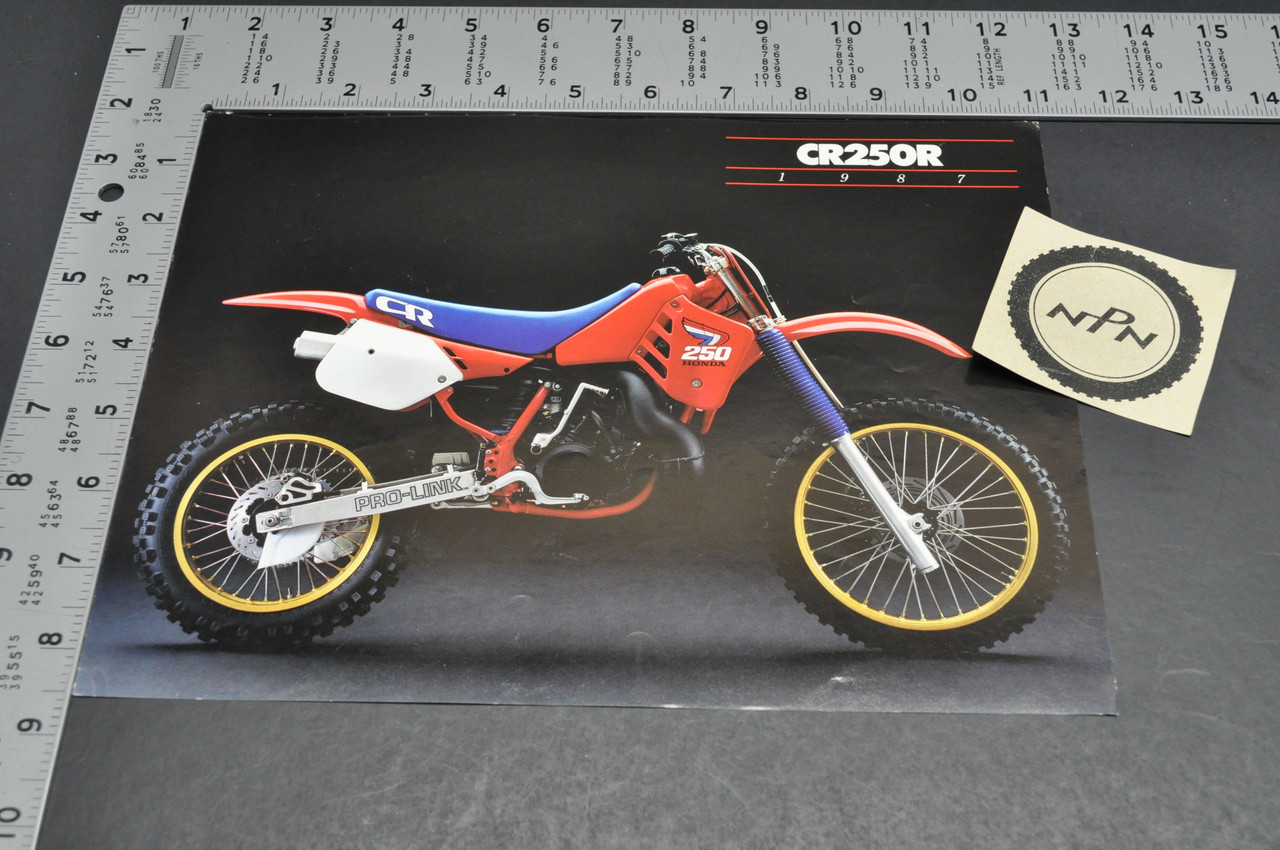 Vintage NOS 1987 Honda CR250 R Motorcycle Dealer Sales Spec Brochure 