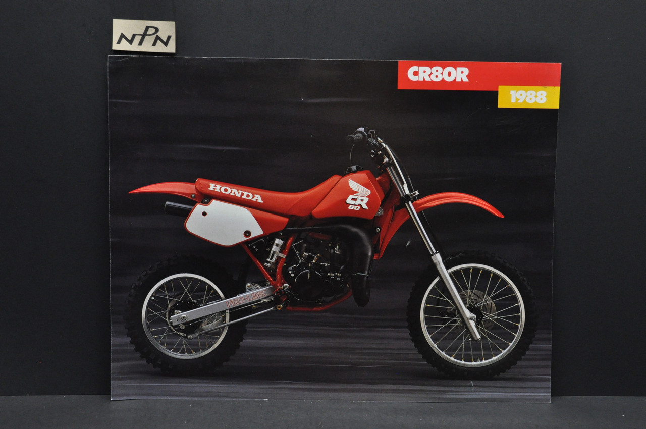 Vintage NOS 1988 Honda CR80 R Motorcycle Dealer Sales Spec Brochure 