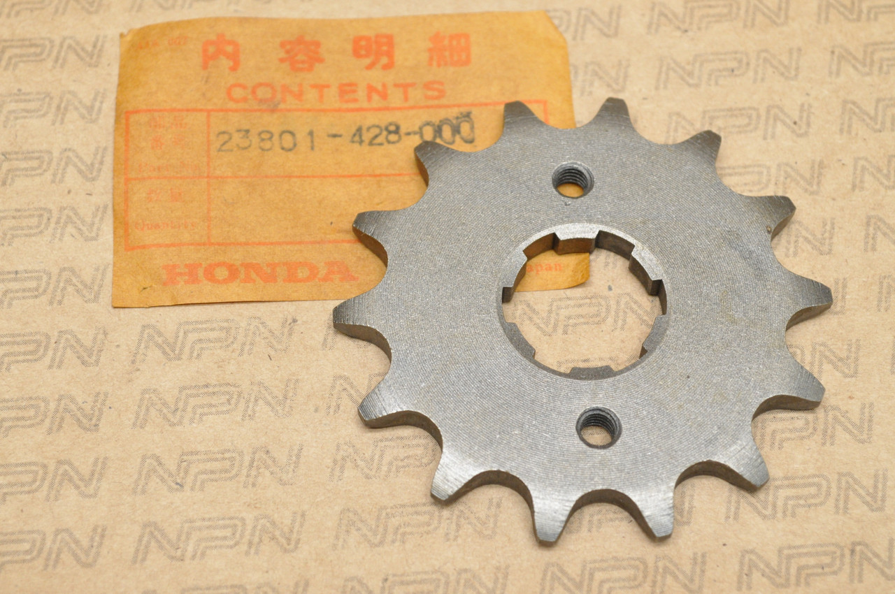 NOS Honda 1978-81 XL250 S Front Drive Chain Sprocket 14T 23801-428-000