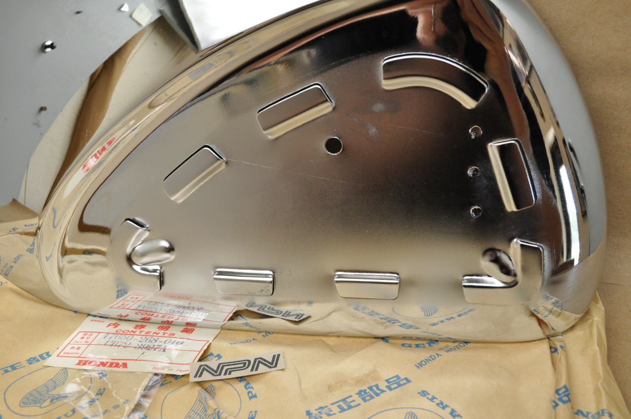NOS Honda CB72 CB77 Chrome Fuel Gas Tank Left Side Cover Panel 17650-268-010