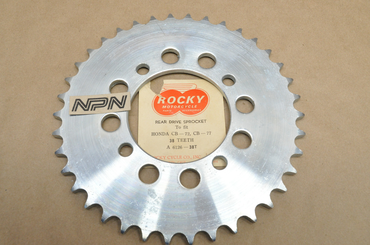 NOS Honda CB72 CB77 Rocky Steel Rear Wheel Final Drive Sprocket 38T 41201-268-870