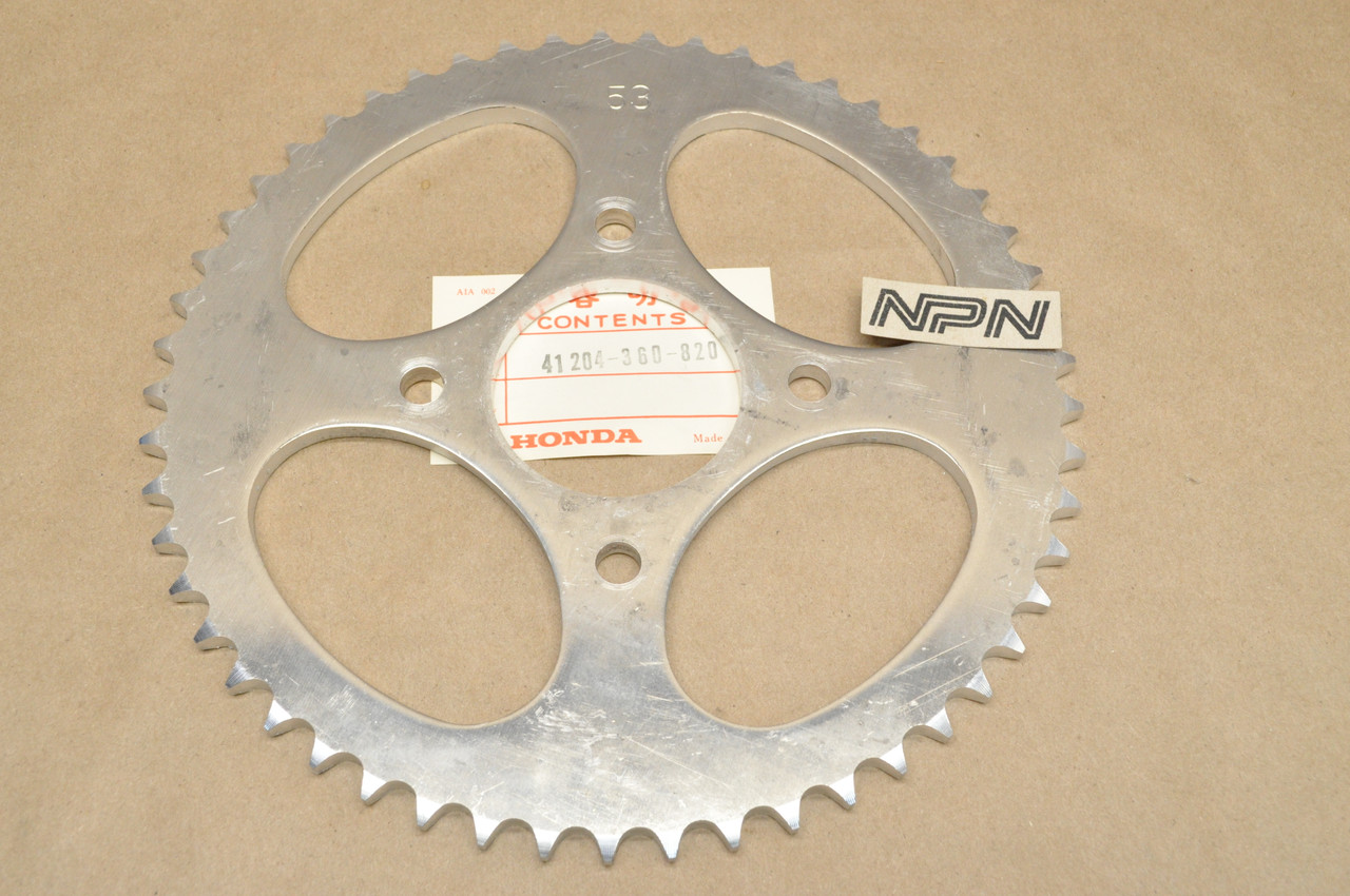 NOS Honda 1975-78 CR125 M Aluminum Rear Chain Drive Sprocket 53T 41204-360-820