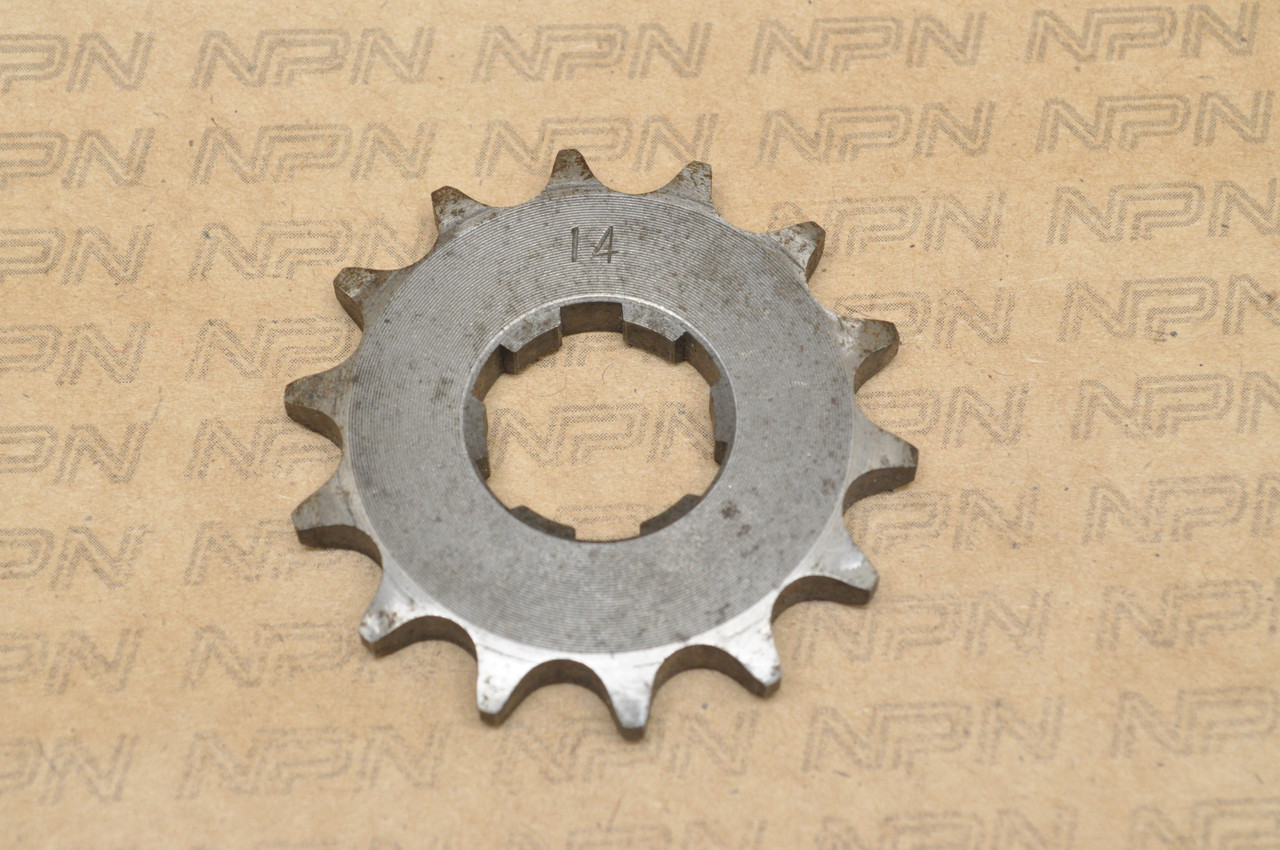 NOS Honda 1975-76 TL250 Steel Front Drive Chain Sprocket 14T 23801-376-000