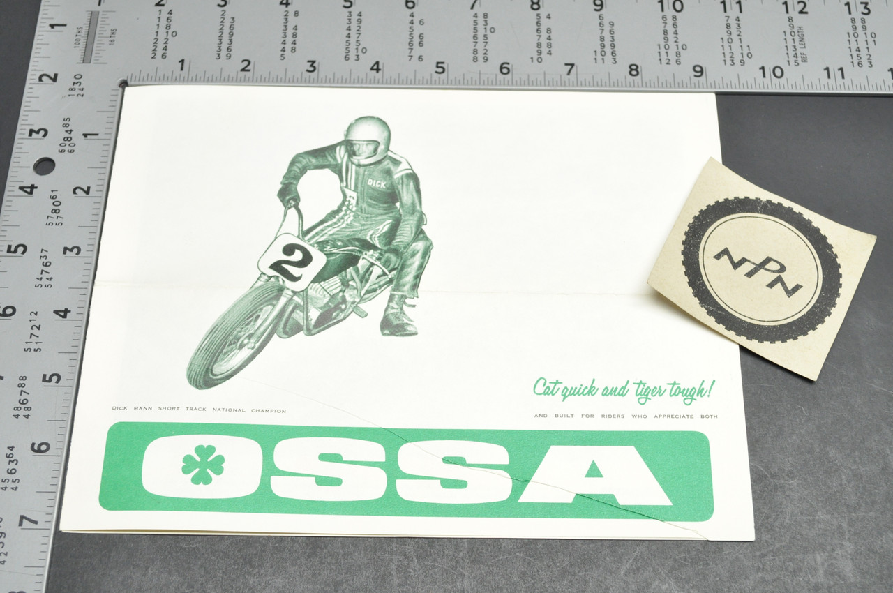 Vtg 1970 OSSA Motorcycle Brochure Dick Mann Pioneer Stiletto Wildfire Plonker