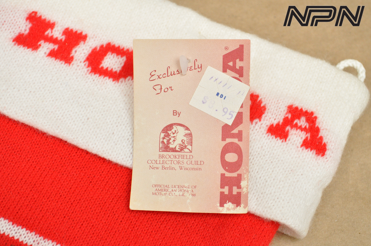 Vtg Honda Motorcycle Christmas Stocking 1980s NOS Brookfield Collectors Guild