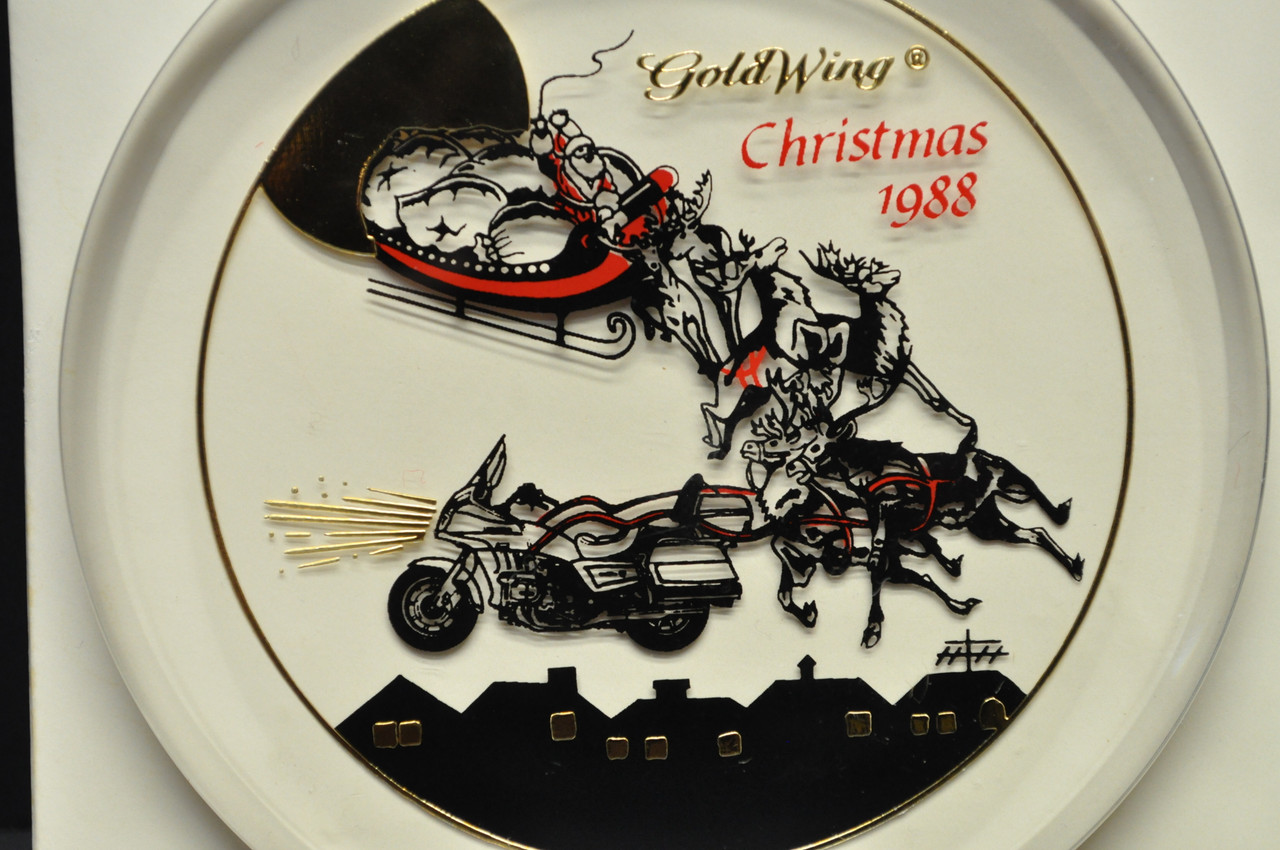 Vintage NOS 1988 Honda Goldwing Motorcycle Christmas Ornament Santa Claus