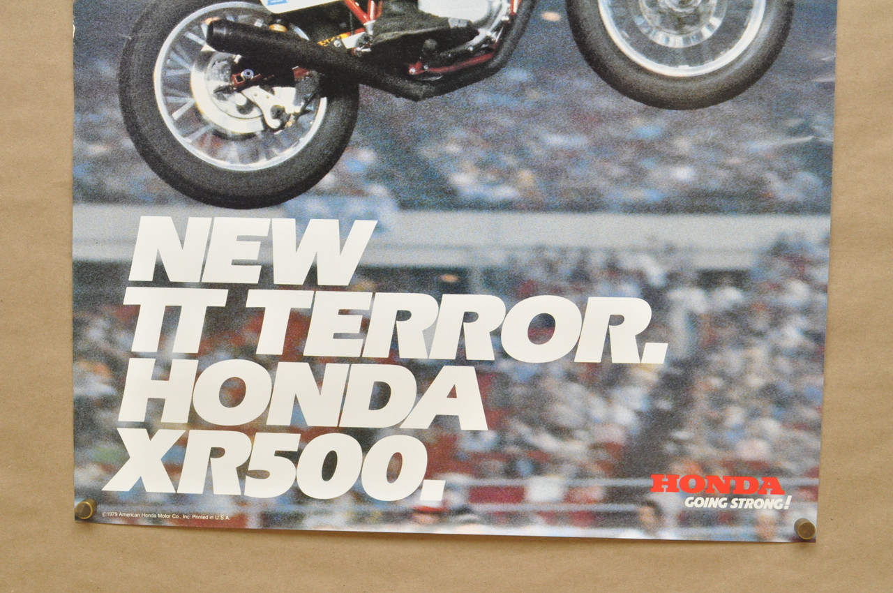 Vintage NOS 1979 Honda XR500 TT Motorcycle Mickey Fay Poster Houston Astrodome