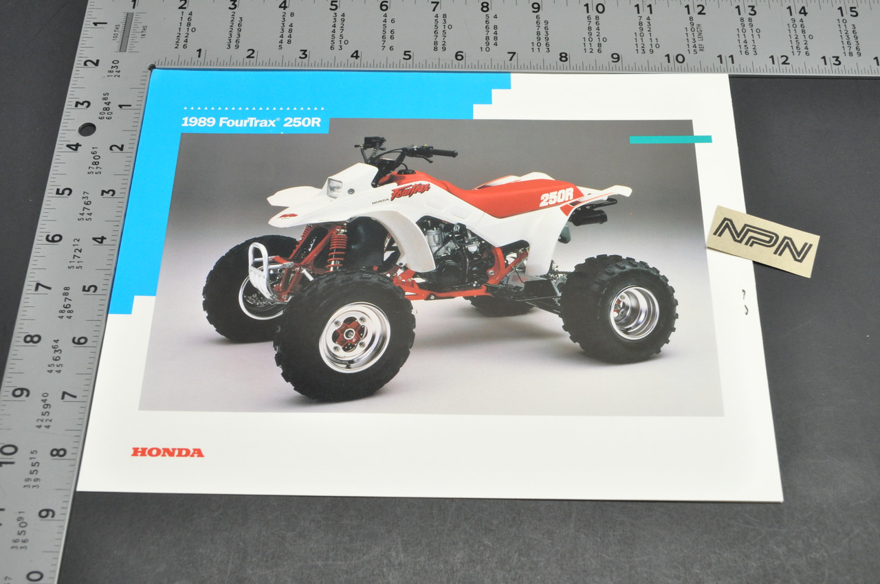 Vtg NOS 1989 Honda FourTrax TRX250 R ATV Dealer Sales Spec Brochure + Alert 