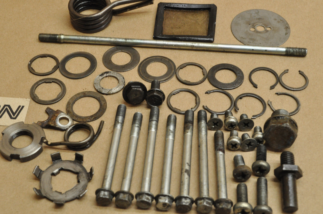 Vtg Used OEM Honda 1986 TRX70 Bolt Screw Washer Nut Spring Engine Hardware Lot