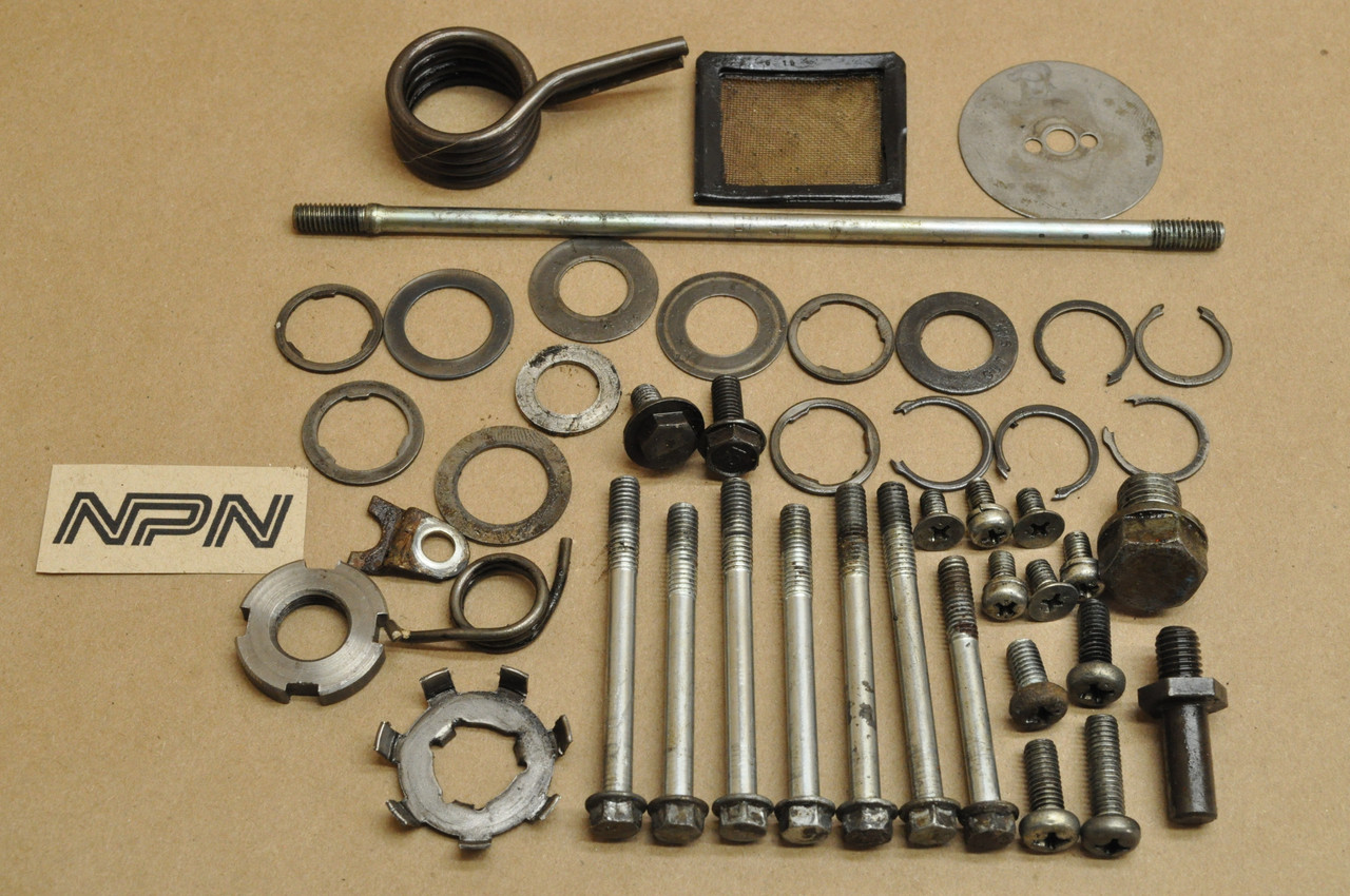 Vtg Used OEM Honda 1986 TRX70 Bolt Screw Washer Nut Spring Engine Hardware Lot