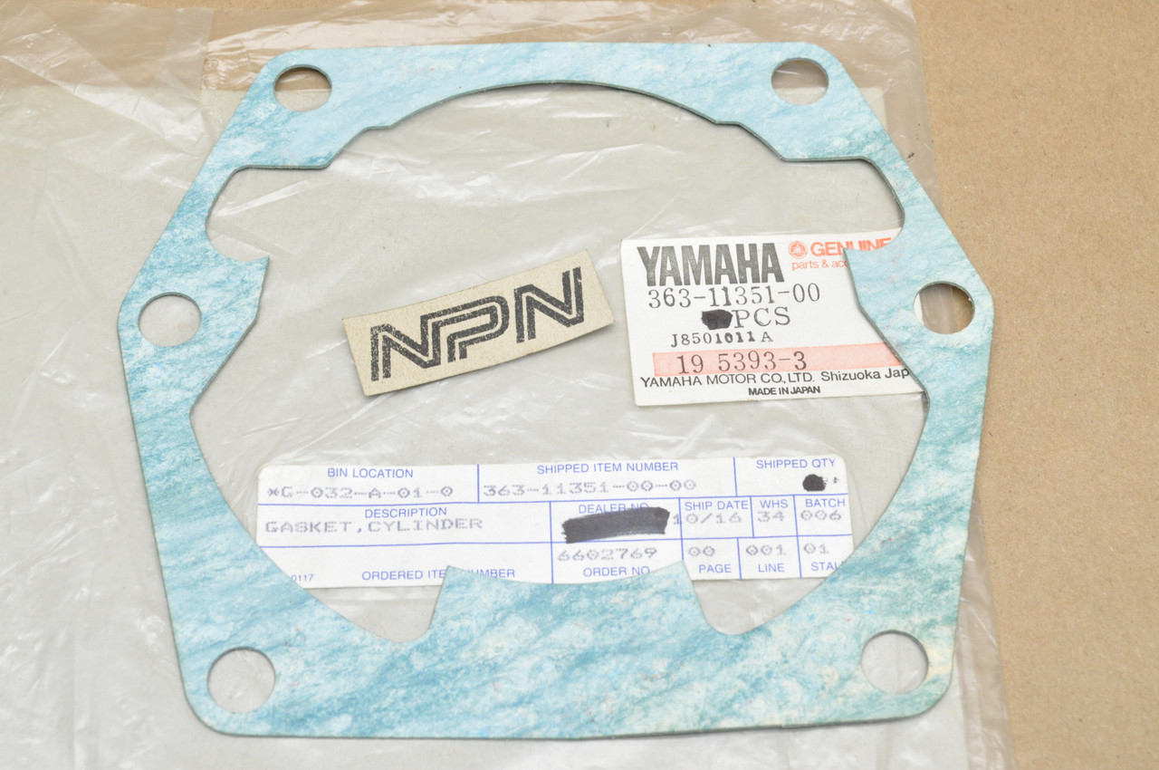 NOS Yamaha 1973-74 SC500 Cylinder Base Gasket 363-11351-00