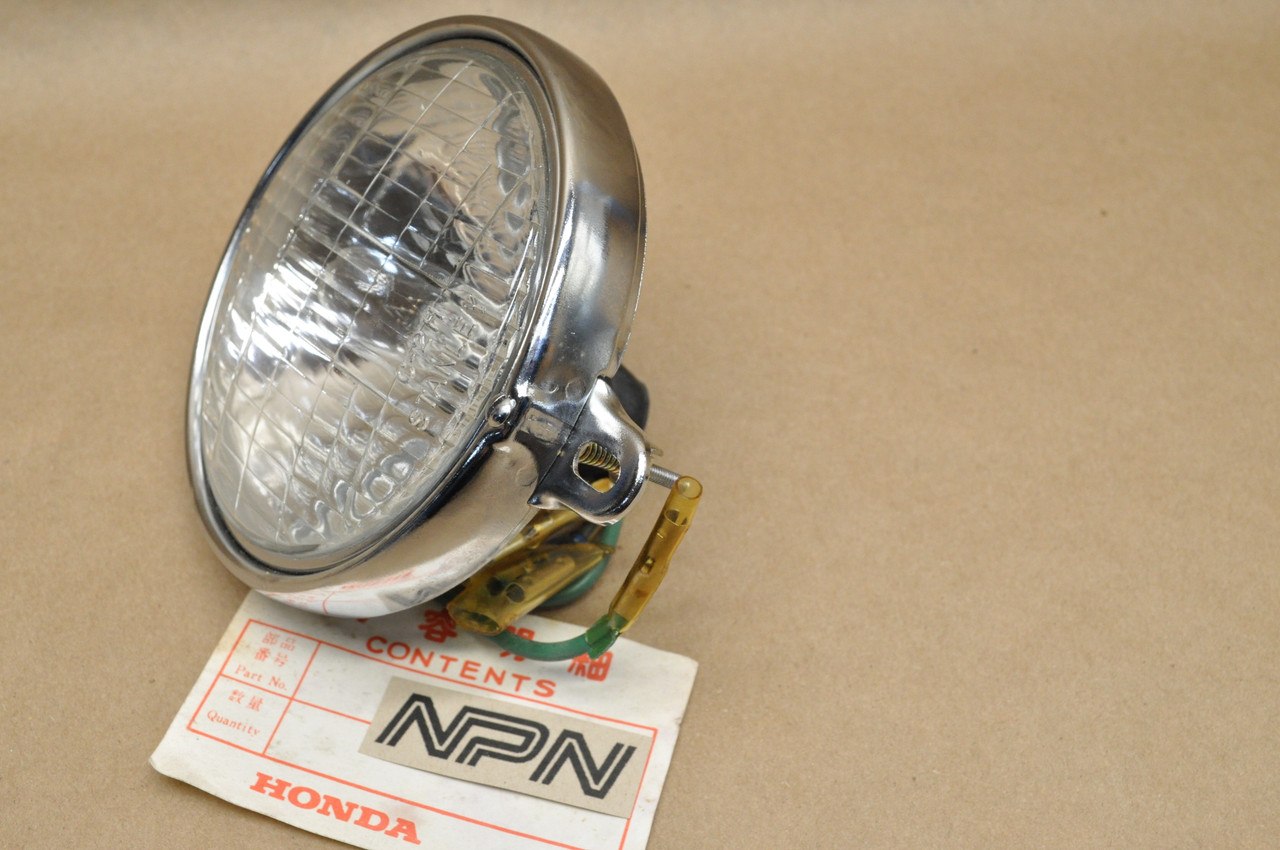 NOS Honda C100 C102 C105 C110 Head Light Lamp & Bezel Ring Rim 6V 33100-022-000