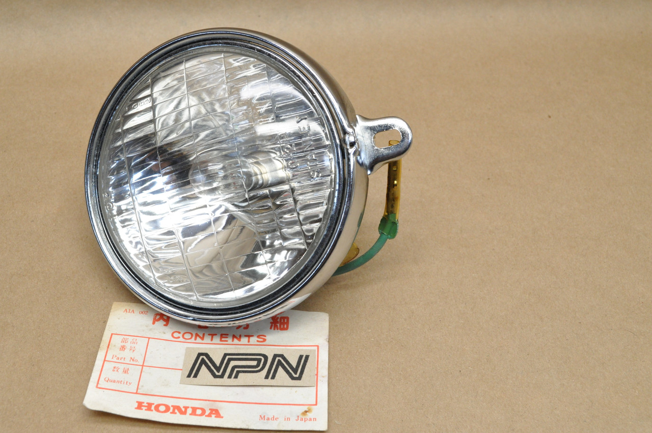 NOS Honda C100 C102 C105 C110 Head Light Lamp & Bezel Ring Rim 6V 33100-022-000
