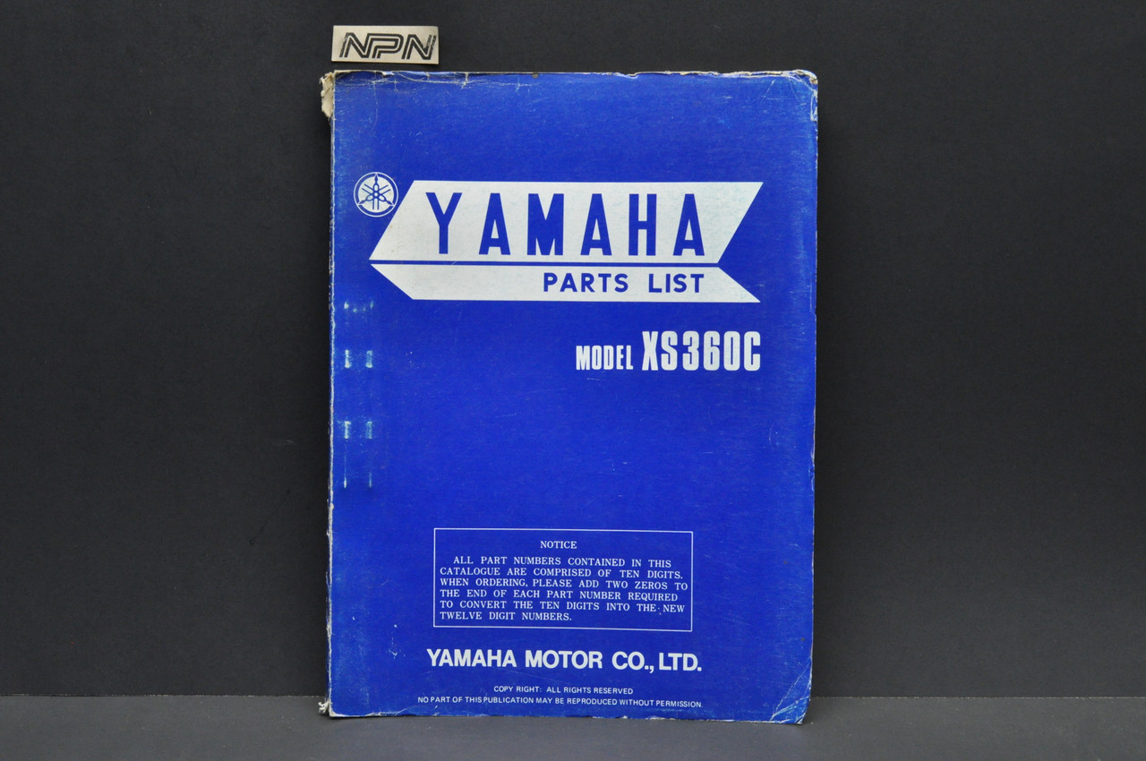 Vintage 1976 Yamaha XS360 C Motorcycle Parts List Book Diagram Manual