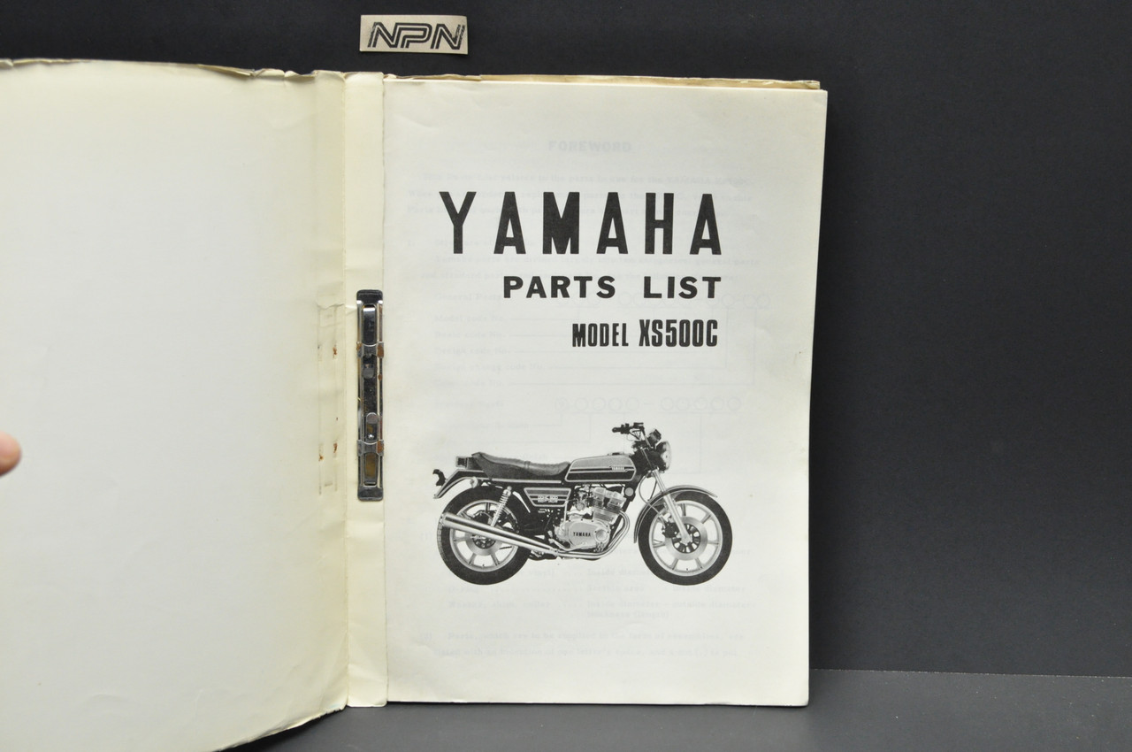 Vintage 1975 Yamaha XS500 C Motorcycle Parts List Book Diagram Manual