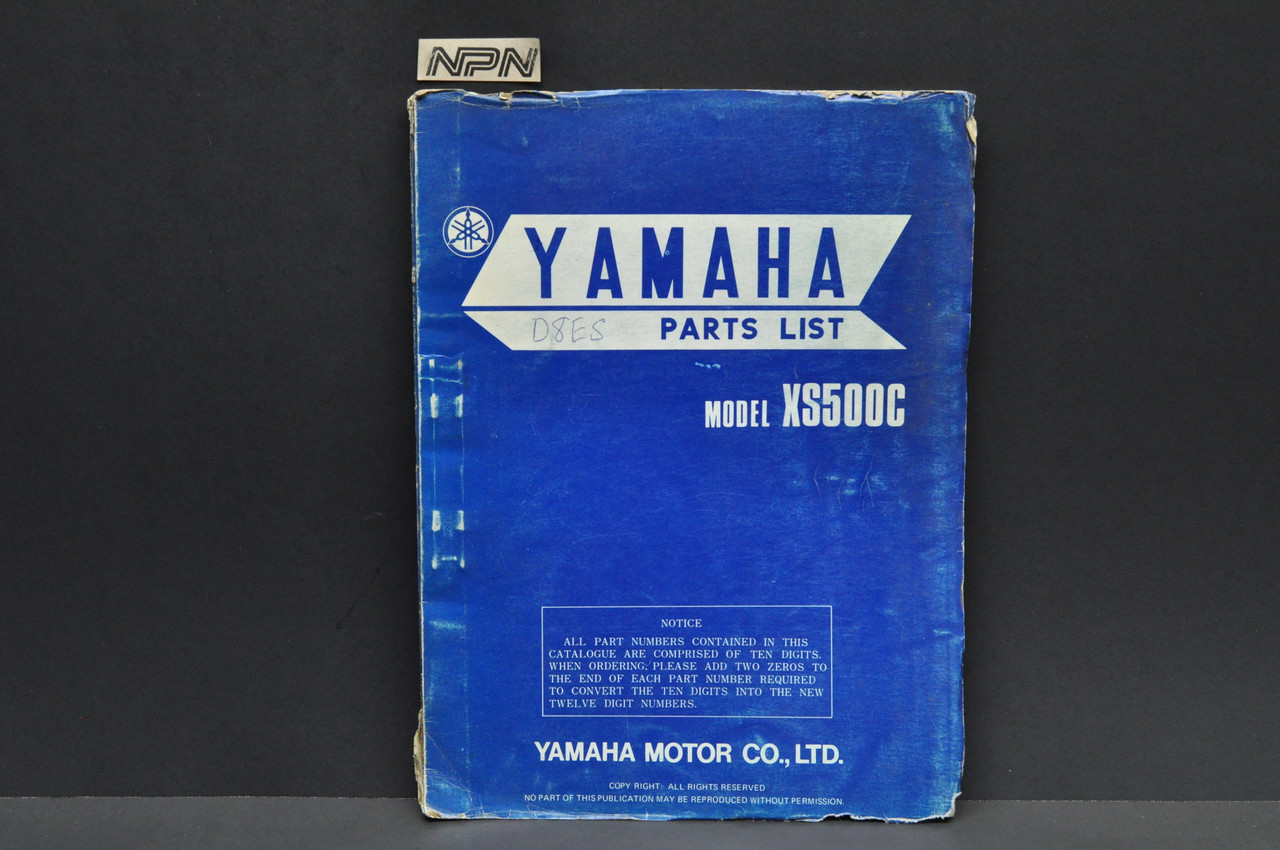Vintage 1975 Yamaha XS500 C Motorcycle Parts List Book Diagram Manual