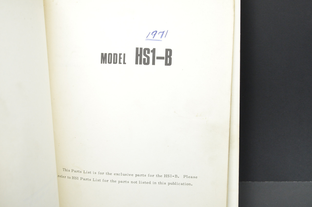 Vintage 1970 Yamaha HS1 1971 HS1 B Parts List Book Diagram Manual