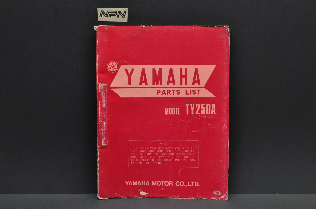 Vintage 1973 Yamaha TY250 A Motorcycle Parts List Book Diagram Manual