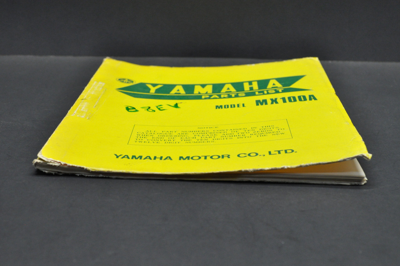 Vintage 1973 Yamaha MX100 A Motorcycle Parts List Book Diagram Manual