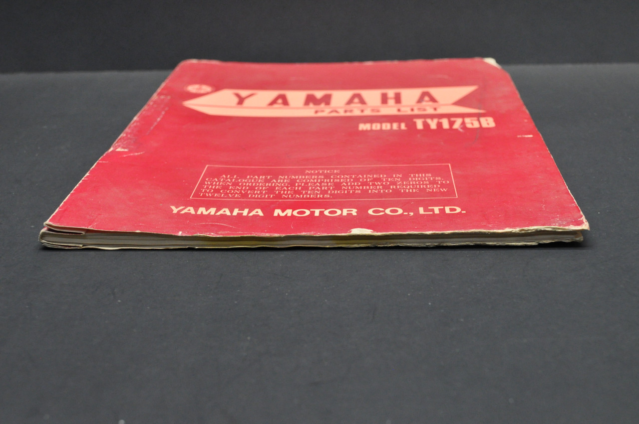 Vintage 1974 Yamaha TY175 B Motorcycle Parts List Book Diagram Manual