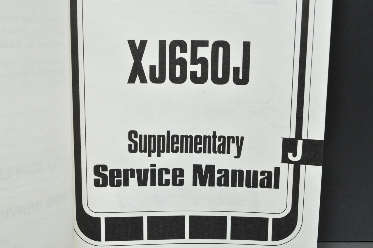 Vtg 1982 Yamaha XJ650 J Supplement XJ650 G Shop Service Manual Book