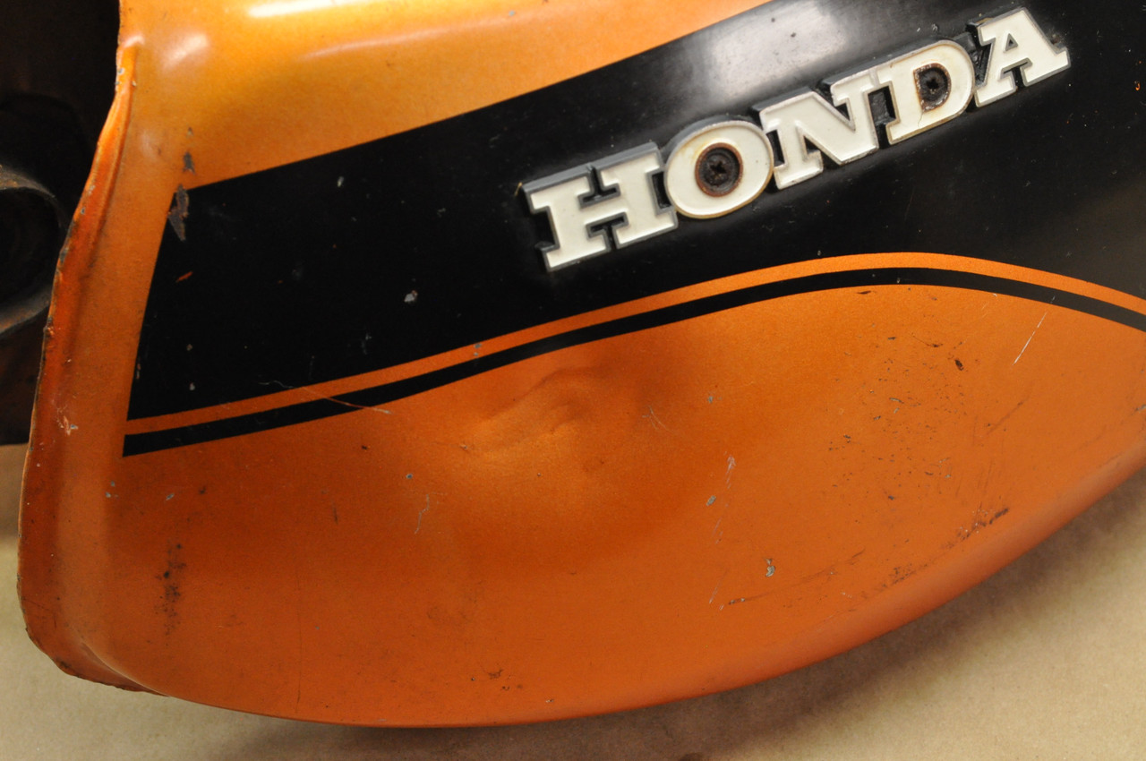Vtg Used OEM Honda CL350 K3 Fuel Gas Tank Orange w/ Cap & Emblems 17500-318-670 DD