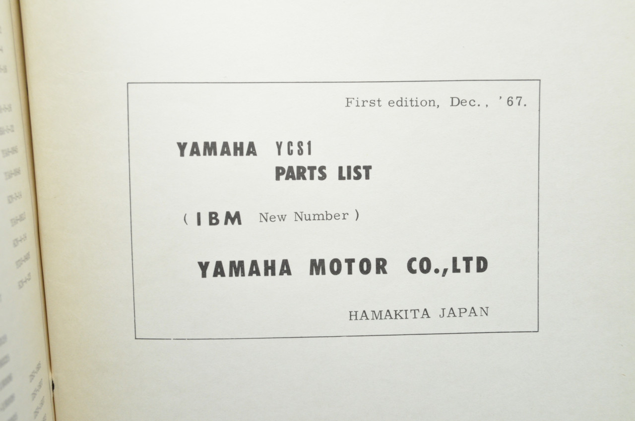 Vtg 1968 Yamaha YCS1 Motorcycle Parts List Book Diagram Manual 1st Ed. '67