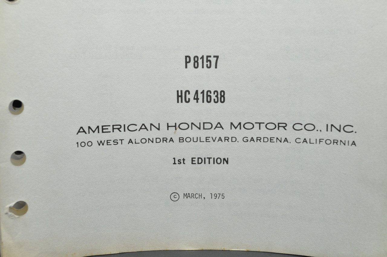 Vintage 1975 Honda ATC90 K0-K3 Parts Catalog Book Diagram Manual