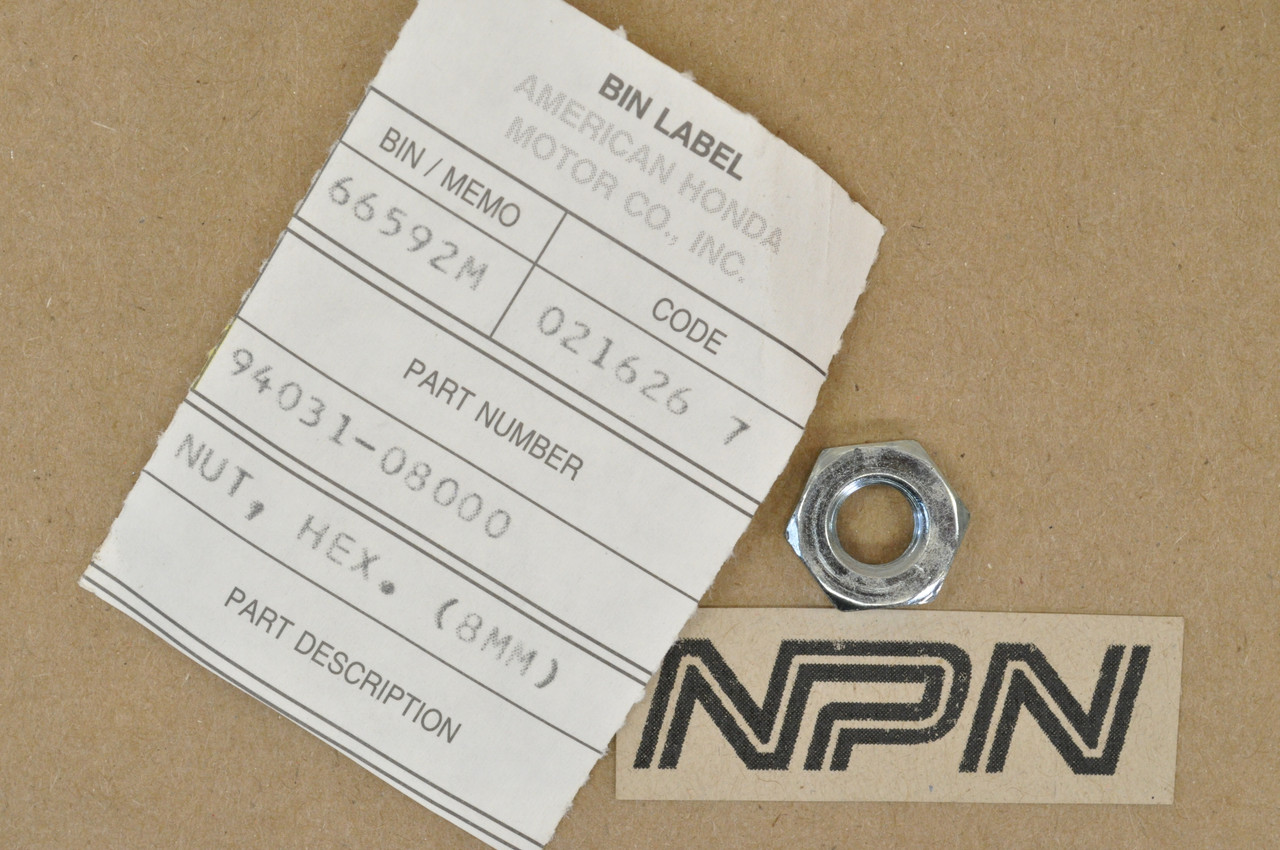 NOS Honda ATC250 CB750 CBX CL90 CT70 S90 SL90 XL100 XL125 Nut 8mm 94031-08000