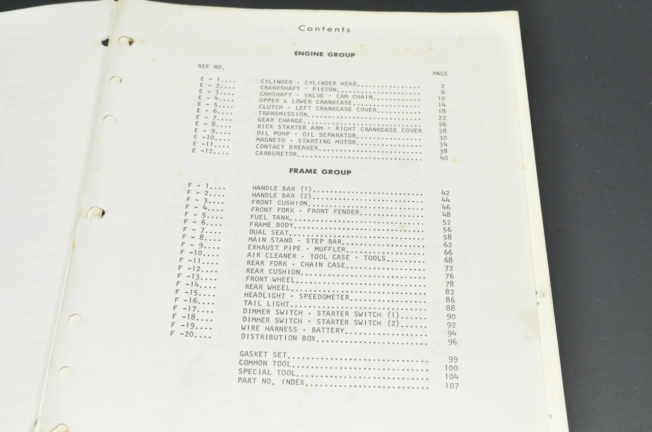 Vintage 1963-69 Honda CA77 Dream Parts Catalog Book Diagram Manual